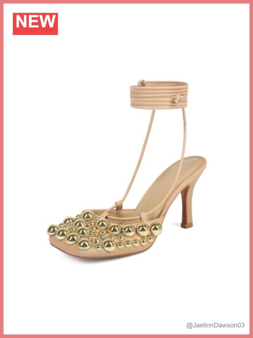 Women's 4IN Pearl Stiletto Heel Sandals, Lace Up Evening Pumps